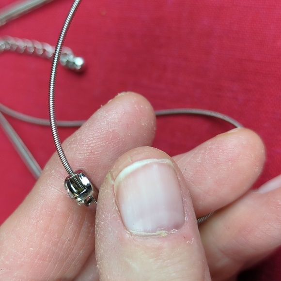 Three Tiered Necklace With CZ Crystals - Picture 4 of 7